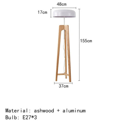 Lampadaire Pileo Porada en bois massif style nordique LED pour salon et chambre - Luminous Place