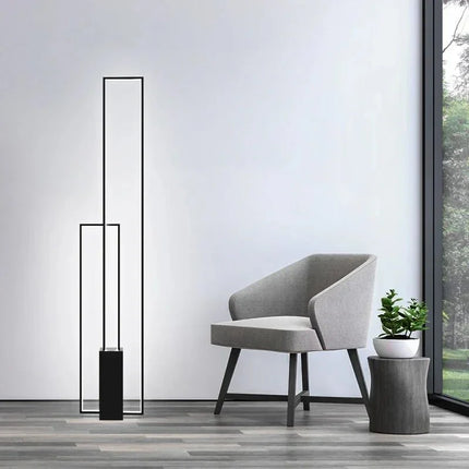 Lampadaire LED nordique noir à intensité variable avec interrupteur au pied, éclairage cosy pour salon et chambre - Luminous Place