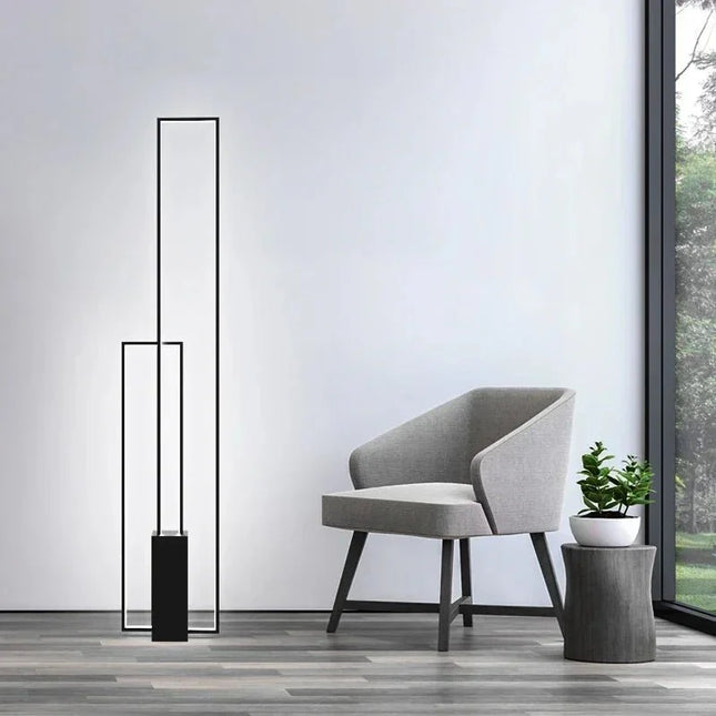 Lampadaire LED nordique noir à intensité variable avec interrupteur au pied, éclairage cosy pour salon et chambre - Luminous Place