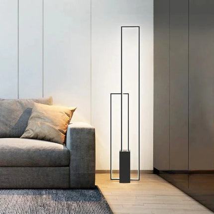 Lampadaire LED nordique noir à intensité variable avec interrupteur au pied, éclairage cosy pour salon et chambre - Luminous Place
