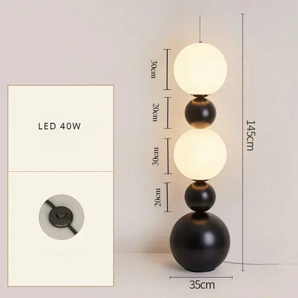 Lampadaire LED design médiéval gourde en acrylique, ambiance haut de gamme - Luminous Place