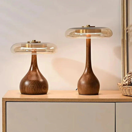 Lampadaire rétro en verre et bois style français pour chambre et salon - Luminous Place