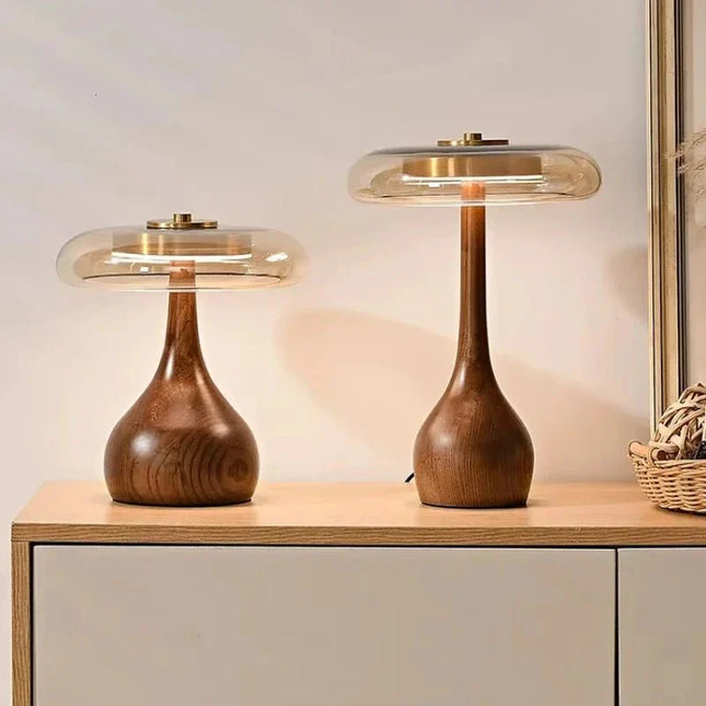 Lampadaire rétro en verre et bois style français pour chambre et salon - Luminous Place