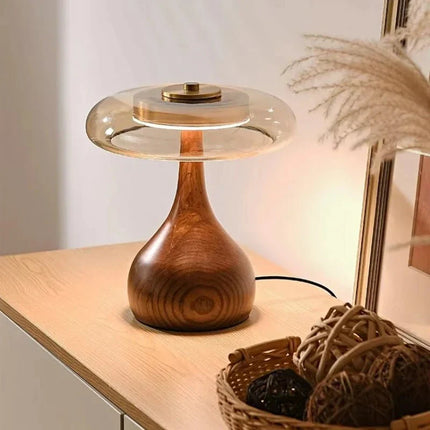 Lampadaire rétro en verre et bois style français pour chambre et salon - Luminous Place