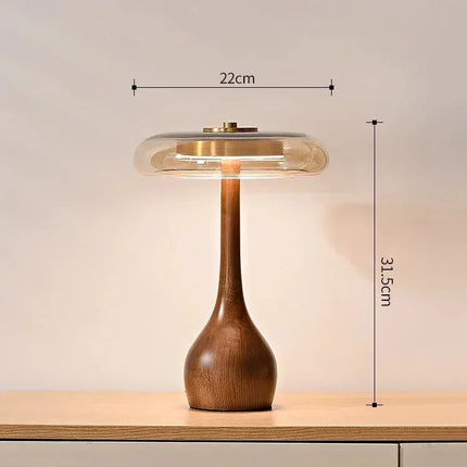Lampadaire rétro en verre et bois style français pour chambre et salon - Luminous Place