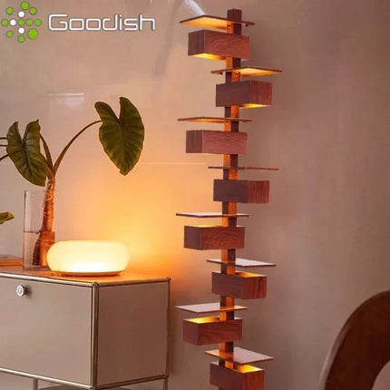 Lampadaire design italien en bois multicouche LED pour ambiance chaleureuse - Luminous Place