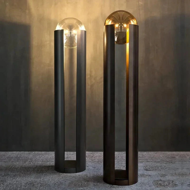 Lampadaire nordique moderne LED en métal et verre, lumière d’ambiance minimaliste - Luminous Place