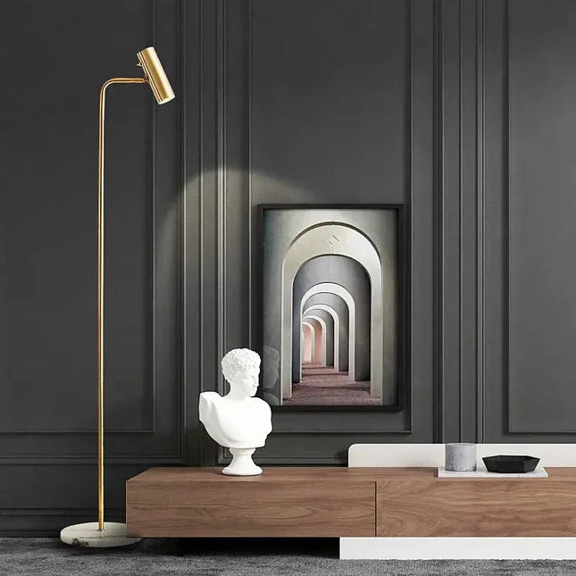 Lampadaire vertical LED dimmable en métal or, noir, blanc – design minimaliste moderne - Luminous Place