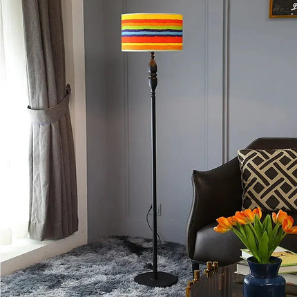 Lampadaire LED design nordique moderne en tissu et métal, ambiance chaleureuse - Luminous Place