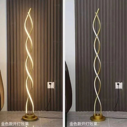 Lampadaire LED moderne minimaliste en spirale en aluminium pour salon et bureau - Luminous Place