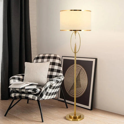 Lampadaire post - moderne nordique en métal et tissu pour salon et chambre - Luminous Place