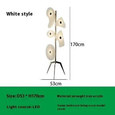 Lampadaire LED design moderne en fer forgé et acrylique, éclairage décoratif pour salon et chambre - Luminous Place