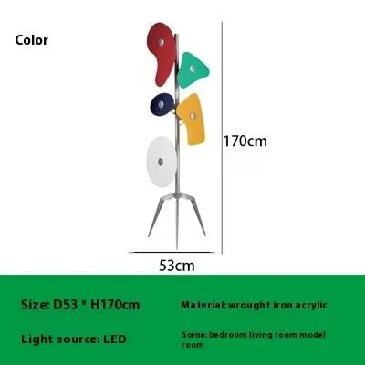 Lampadaire LED design moderne en fer forgé et acrylique, éclairage décoratif pour salon et chambre - Luminous Place