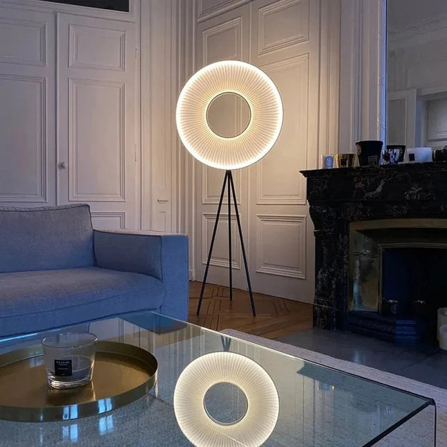 Lampadaire LED design minimaliste nordique en tissu plissé, éclairage cosy pour salon et chambre - Luminous Place
