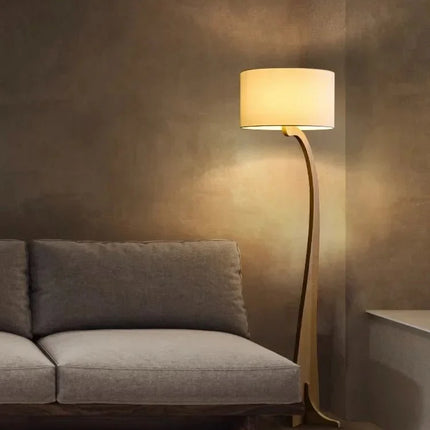 Lampadaire moderne en bois naturel lumière chaude dimmable LED - Télécommande - SIENA - Luminous Place