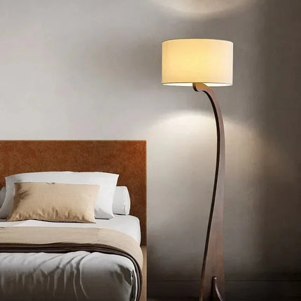 Lampadaire moderne en bois naturel lumière chaude dimmable LED - Télécommande - SIENA - Luminous Place
