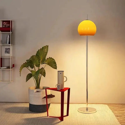 Lampadaire champignon en verre rétro avec lumière LED dimmable, ambiance cosy - Luminous Place