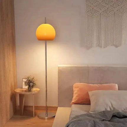 Lampadaire champignon en verre rétro avec lumière LED dimmable, ambiance cosy - Luminous Place