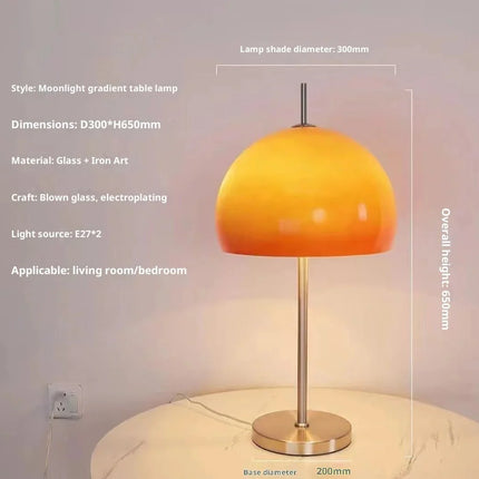 Lampadaire champignon en verre rétro avec lumière LED dimmable, ambiance cosy - Luminous Place