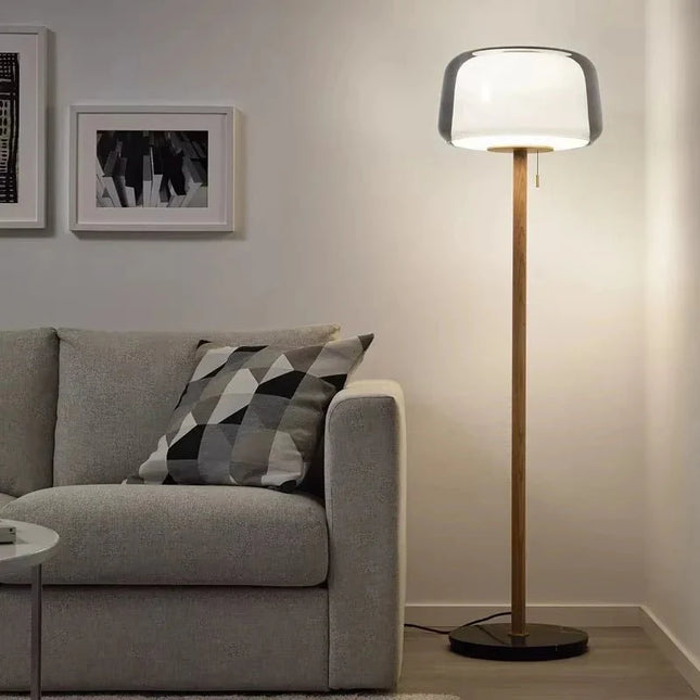 Lampadaire LED moderne en verre et métal, éclairage décoratif pour salon et bureau - Luminous Place