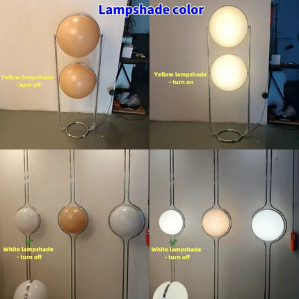 Lampadaire LED Delord design Art Déco en métal chromé et acrylique blanc, lumière d’ambiance - Luminous Place