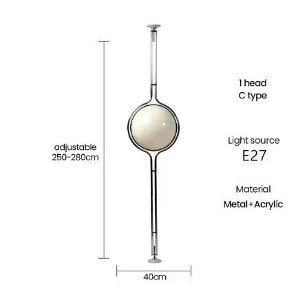 Lampadaire LED Delord design Art Déco en métal chromé et acrylique blanc, lumière d’ambiance - Luminous Place