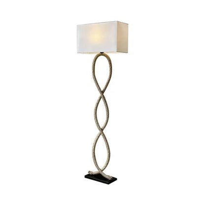 Lampadaire LED Wabi Sabi en tissu et corde de chanvre, design nordique élégant - Luminous Place