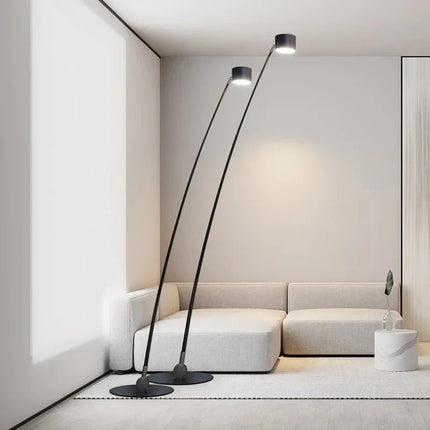 Lampadaire moderne minimaliste SANDYHA en métal avec lumière LED design pêche - Luminous Place
