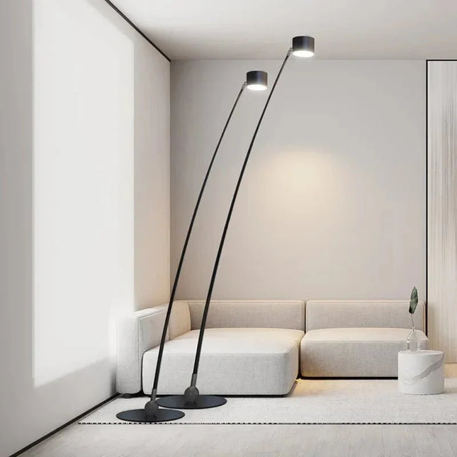 Lampadaire moderne minimaliste SANDYHA en métal avec lumière LED design pêche - Luminous Place