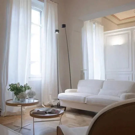 Lampadaire moderne minimaliste SANDYHA en métal avec lumière LED design pêche - Luminous Place