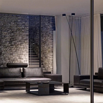 Lampadaire moderne minimaliste SANDYHA en métal avec lumière LED design pêche - Luminous Place