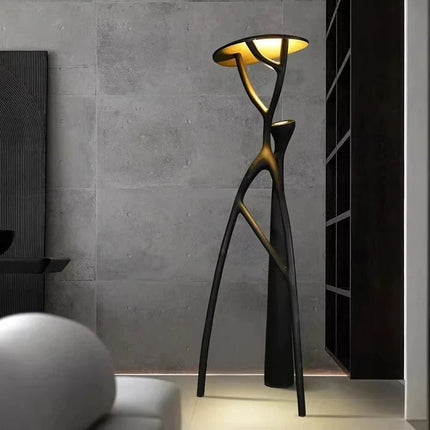 Lampadaire moderne nordique en résine sculptée, lumière LED décorative - Luminous Place