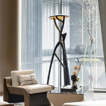 Lampadaire moderne nordique en résine sculptée, lumière LED décorative - Luminous Place