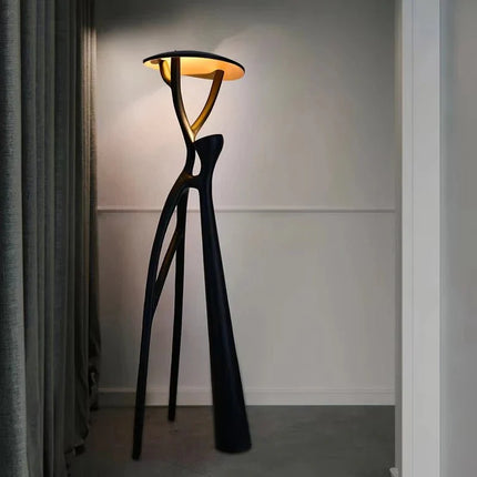 Lampadaire moderne nordique en résine sculptée, lumière LED décorative - Luminous Place