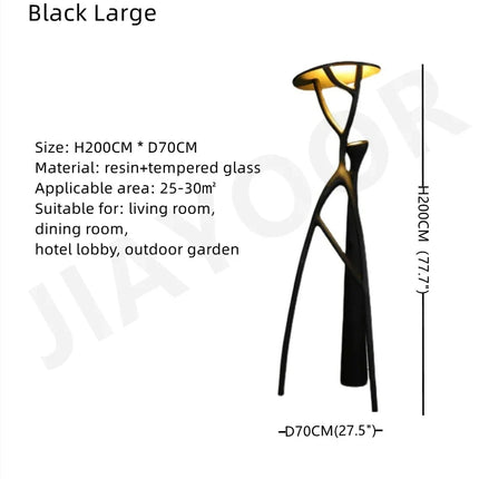Lampadaire moderne nordique en résine sculptée, lumière LED décorative - Luminous Place