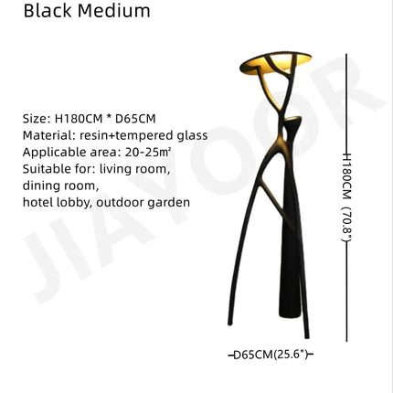 Lampadaire moderne nordique en résine sculptée, lumière LED décorative - Luminous Place