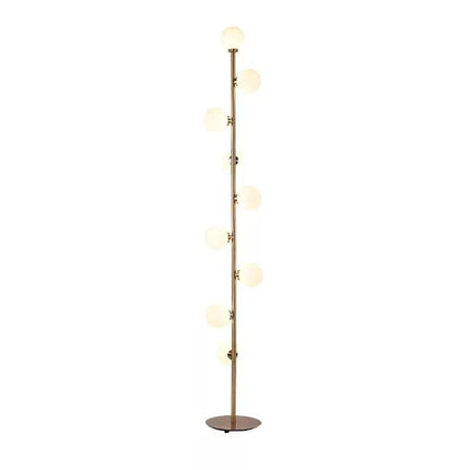 Lampadaire LED autoportant design nordique moderne en métal et verre dépoli, lumière douce pour salon et chambre - Luminous Place