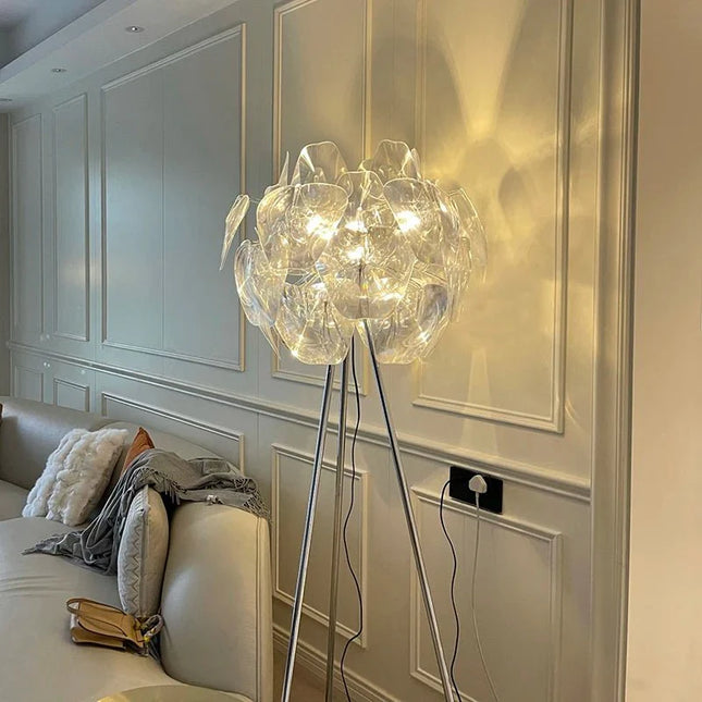 Lampadaire design italien en PVC pour chambre et salon, lumière chaleureuse - Luminous Place