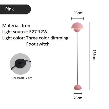 Lampadaire champignon moderne E27 en métal avec lumière LED dimmable pour ambiance cosy - Luminous Place