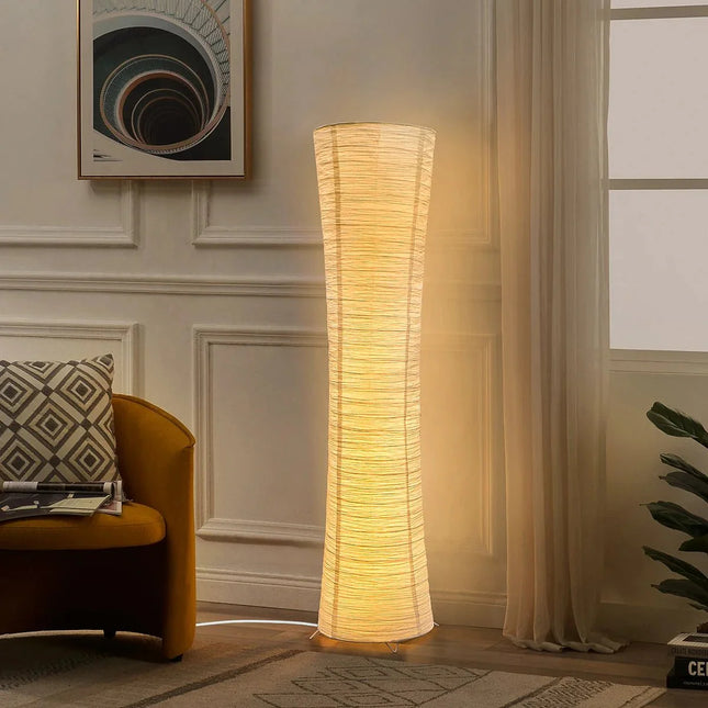 Lampadaire à abat - jour papier tricolore avec lumière LED réglable pour salon et bureau - Luminous Place
