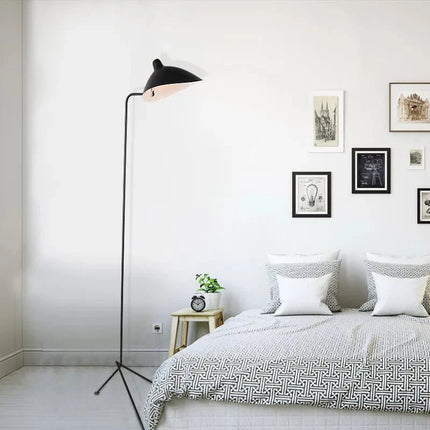 Lampadaire Serge Mouille 3 bras noir trépied réglable style Loft - Luminous Place