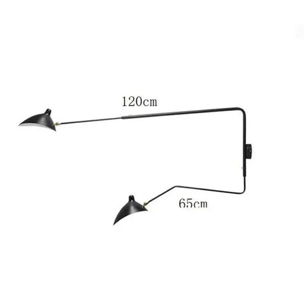 Lampadaire Serge Mouille 3 bras noir trépied réglable style Loft - Luminous Place