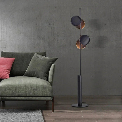 Lampadaire LED en fer forgé noir, design postmoderne nordique, lumière chaude G9 - Luminous Place