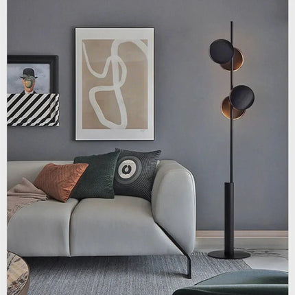 Lampadaire LED en fer forgé noir, design postmoderne nordique, lumière chaude G9 - Luminous Place