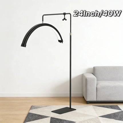 Lampadaire LED 40W à intensité variable 3000K - 6000K, 24 pouces, lampe demi - lune pour beauté - Luminous Place