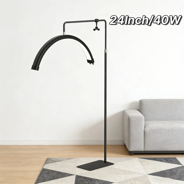 Lampadaire LED 40W à intensité variable 3000K - 6000K, 24 pouces, lampe demi - lune pour beauté - Luminous Place