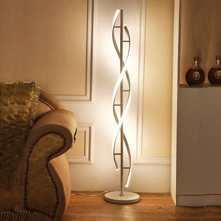 Lampadaire LED moderne postmoderne spirale verticale RGB pour salon et étude - Luminous Place