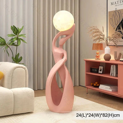 Lampadaire design en résine, sculpture abstraite moderne, lumière d'ambiance chaleureuse - Luminous Place