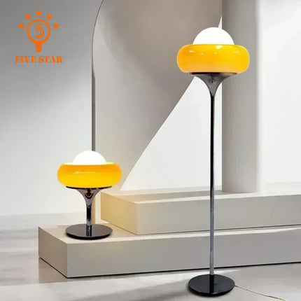 Lampadaire LED Rétro en Forme de Tarte aux Œufs, Design Moderne et Lumineux
