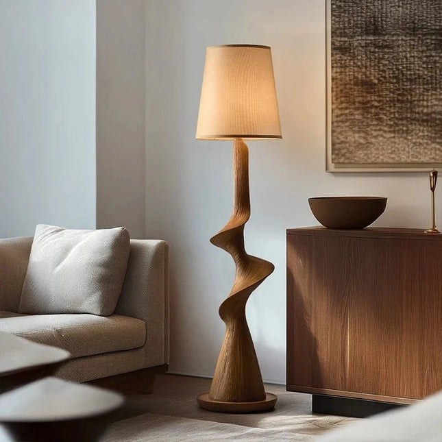 Lampadaire style chinois contemporain en résine avec lumière LED chaude - Luminous Place